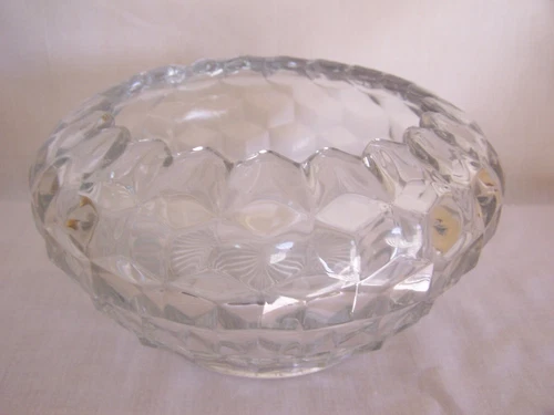 Excellent Vintage Fostoria American Pattern Cupped In Footed 8 1/4" Bowl