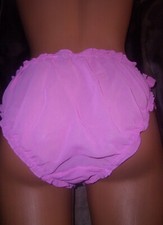 Sexy Vintage Sissy Satin R&uuml;schenslip L-XL rosa Schl&uuml;pfer Panty Slip NEU (li1)