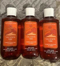 3 Bath & and Body Works VACATION VIBE Body Wash Shower Gel 10 fl. oz. NEW!