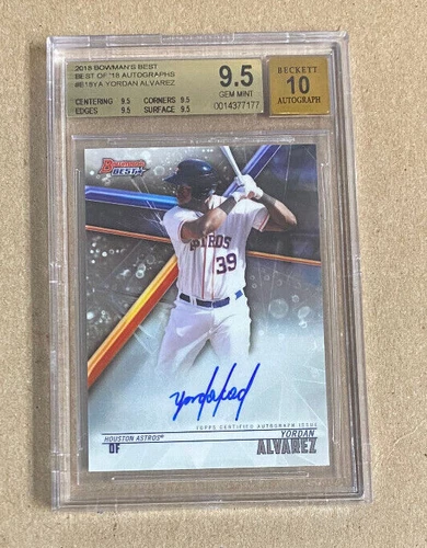 2018 Bowman's Best Yordan Alvarez Best of 18' Auto BGS 9.5 / 10 Auto $249.99