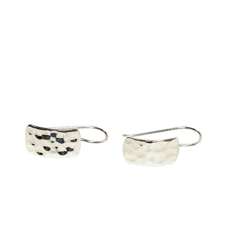 VTG Retired Silpada Sterling Silver Hammered Rectangular French Hook Earrings - Picture 23 of 24
