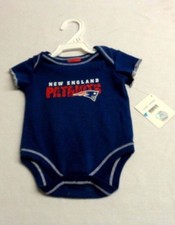 Official New England Patriots Baby Kids One-sie Shirt Size 3 to 6 Months Blue