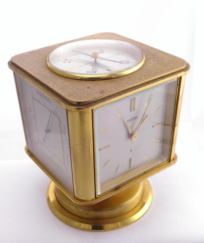 Excelente reloj de viaje y termómetro y barómetro e higrómetro Angelus de 8 días, 1949 - Imagen 4 de 12