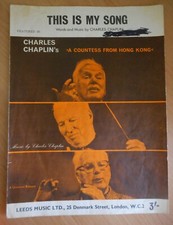 Charlie Chaplin A Countess From Hong Kong - This Is My Song 1966 Sheet Music
