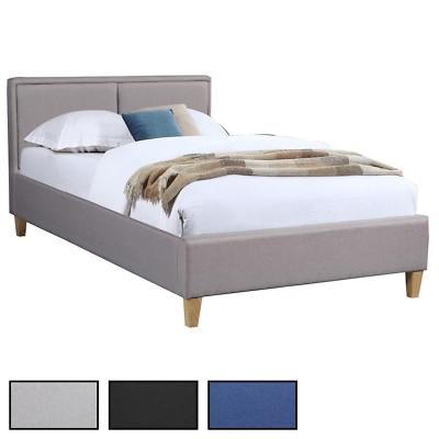 Einzelbett 120x200 cm inkl. Lattenrost Bettgestell mit Stoffbezug