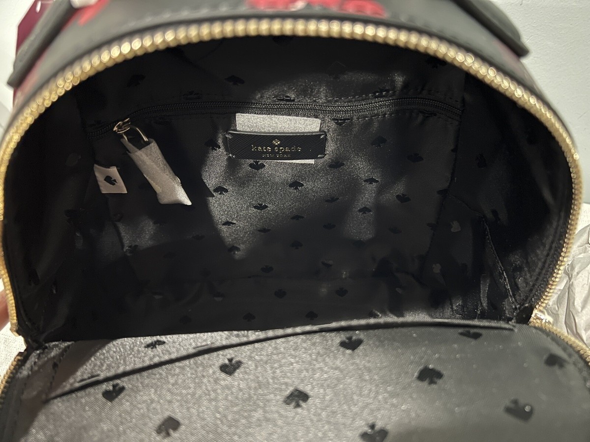 Kate Spade New York Perry Small Backpack Black Dancing Blooms Floral Print NWT Kate Spade New York Flower Quilted Fabric Small Backpack  main image 2