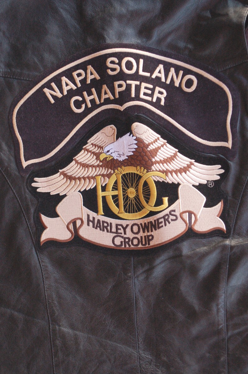 HARLEY DAVIDSON Owners Group Leather Vest Napa Solano Califonia Mens/Womens  Lge | eBay