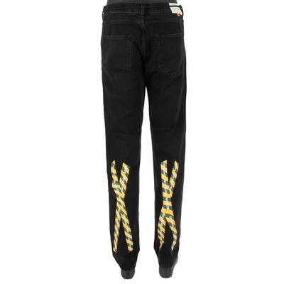 OFF-WHITE Virgil Abloh Jeans Giallo Nastro Bangkok Con Patches
