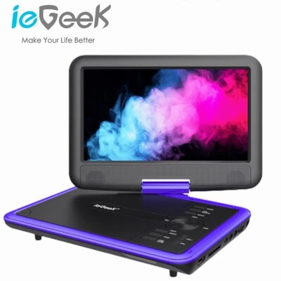 ieGeek Portable DVD Player with Swivel Screen Region Free Remote Control Purple