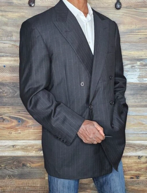 Blazer Vintage Oxxford Clothes Doble Pecho Super 150's Puños Funcionando 42L Foto 3 de 4