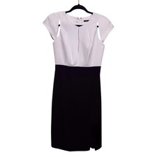 Black Halo NWT Size 4 Black White Cutout Eddie Sheath Dress Cocktail Party