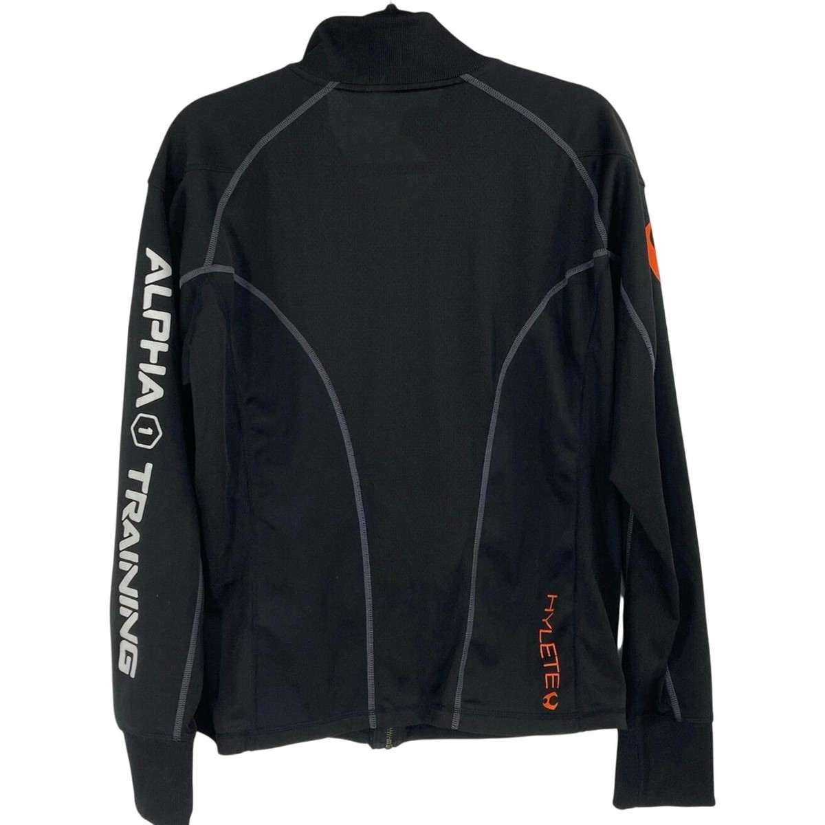 Hylete Alpha Training Full Zip Jacket Black Athletic Active Lightweight Large View 2