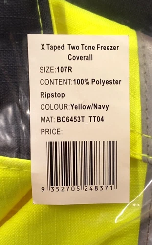 Bisley BC6453T X Taped Hi Vis Two Tone Freezer Coverall Size 107R Insulated NEW image 8