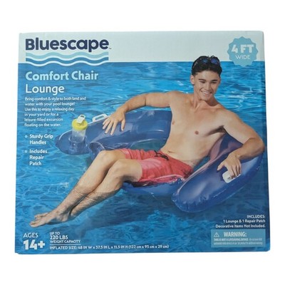 New In Box  $20 Bluescape Blue ''Inflatable Comfort Chair'' Lounge Pool Chair 