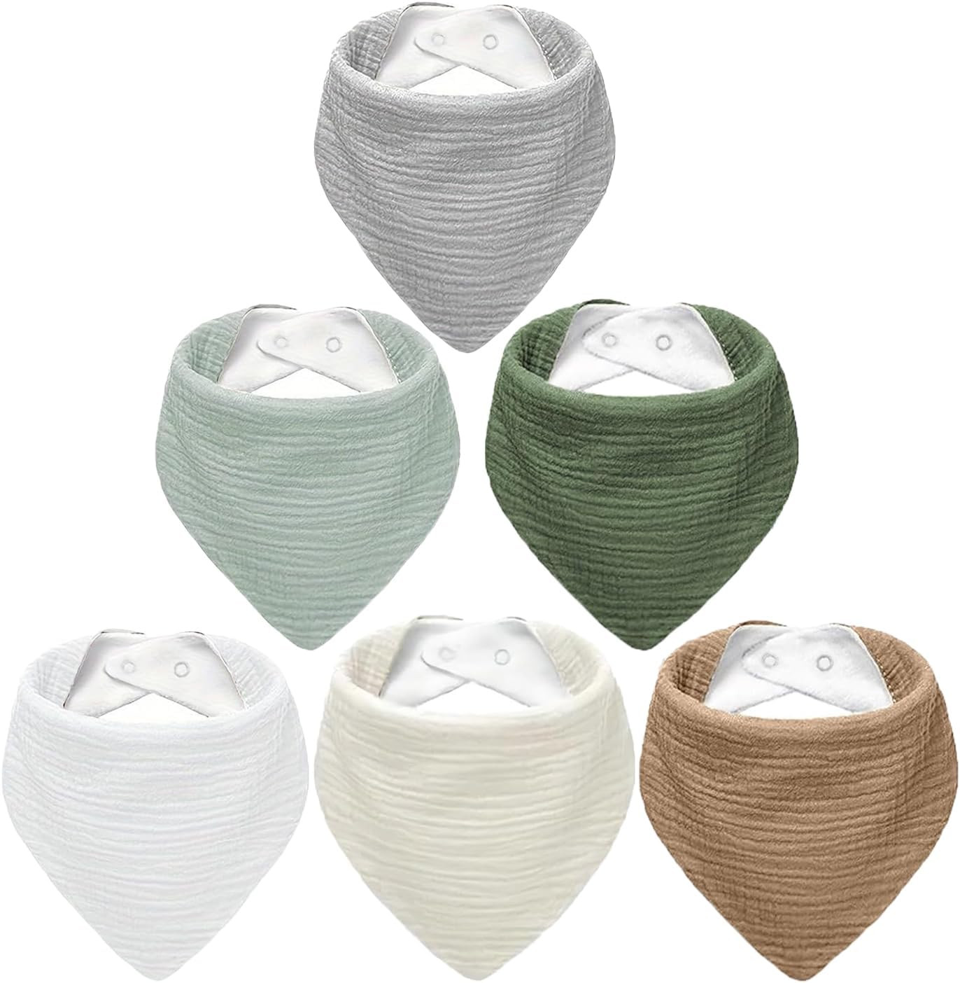 6 Pack Muslin Baby Bibs for Boys Girls, Soft Cotton Baby Drool Bibs, Drooling an