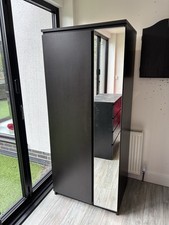 Ikea Black Wardrobe With Mirror