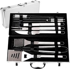 Stainless Steel BBQ Tool Set - 10-Piece Grill Utensils Kit for Outdoor Cooking