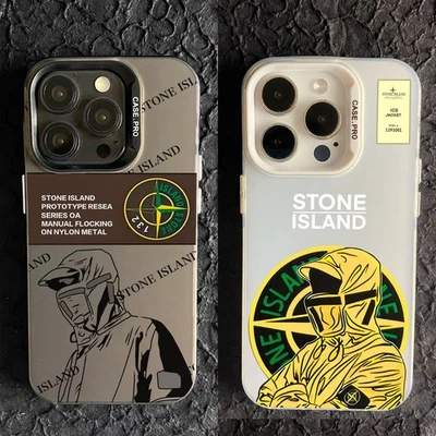 MARKENLOS(无品牌) Stone Logos Silikon Hülle für iPhone 17 16 15 14 13 Plus Pro Max Case Taschen de