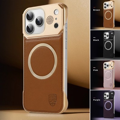 For iPhone 17 Pro Max Air 17 16 15 14 13 12 11 Magnetic PU Leather Mag Safe Case