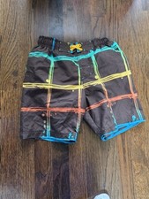 Cherokee Boys Swim Trunk Brown Color Blocks Size Xs45