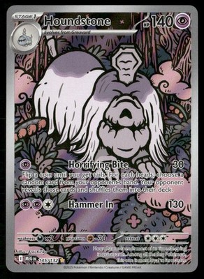 HOUNDSTONE 145/132 ILLUSTRATION RARE MEGA EVOLUTION POKEMON HOLO NM