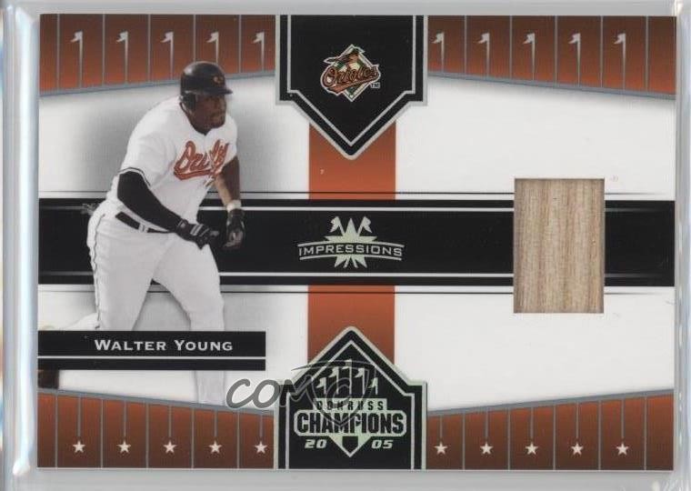 2005 Donruss Champions Impressions Materials Walter Young #62 0v1