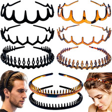 8 PCS Headbands with Teeth Non Slip Comb Headband Fashion Plastic Hair Bands