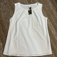 Blooming Jelly Womens Size Med Sleeveless Tank Blouse Top  NWT White