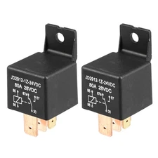 X AUTOHAUX 2Pcs Car Relay On/Off Normally Open 5 Pin 24V 80Amp SPST Model