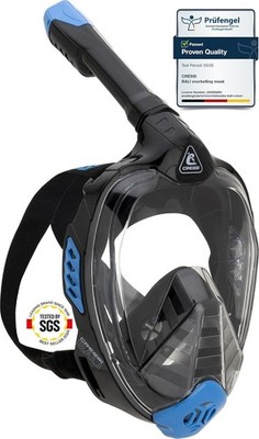 Cressi Bali Full Face Schnorchelmaske - CO2 Safe, Advanced Breathing, Größe: S/M