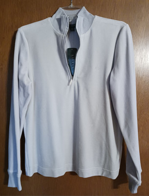 Lauren Ralph Lauren Women's Velour Chalet Blue Top/Shirt. Size M. NWT.  1/4 Zip.
