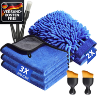 10 StüCk Autopflege Set Mit 3Er MikrofasertüCher, Mikrofaser Waschhandschuh, Det