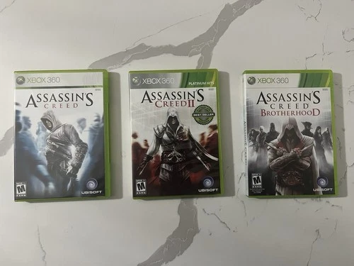 Lot of 3 Assassin's Creed Xbox 360 Games - 1, 2, Brotherhood -  Tested