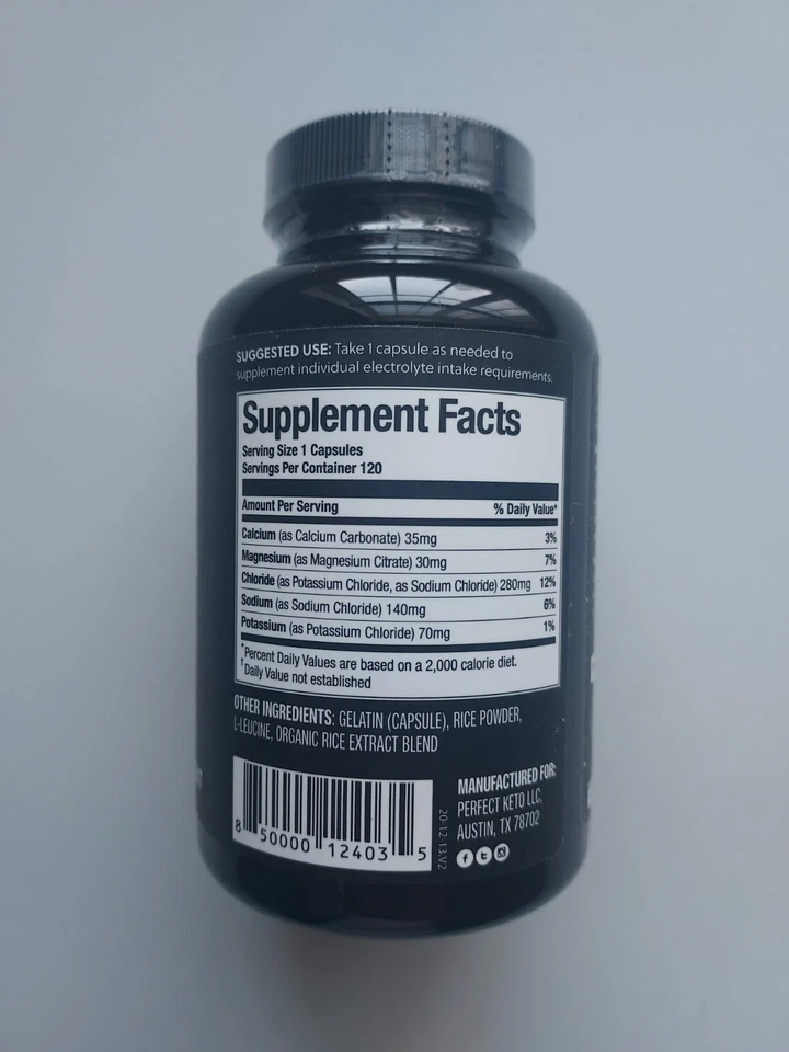 Perfect Keto Electrolytes Supplement 120 Capsules - Keto Low Carb Diet - Image 2 of 4