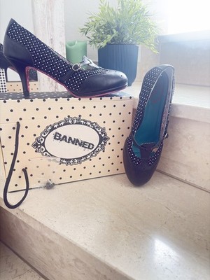 Banned Rockabilly Retro Vintage 50er schwarz Pumps 40
