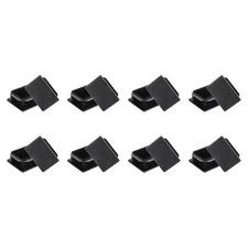 8Pcs 3" x 2" x 0.8" Rectangle Plastic Plug Tubing End Caps, Black