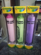 Crayola 2017 special edition giant crayon lot of 3 green,pink and purple