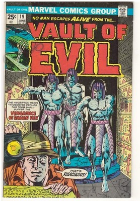 Vault of Evil #19 (F+) 1975 Marvel Comics ''Inside The Tomb!''