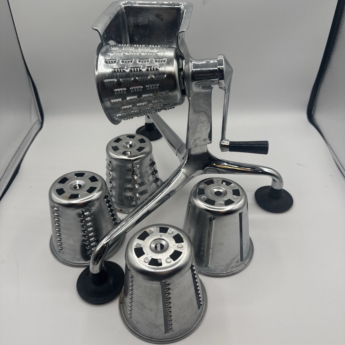 Vintage Saladmaster Kitchen-Quip Manual Food Processor 5 Cones