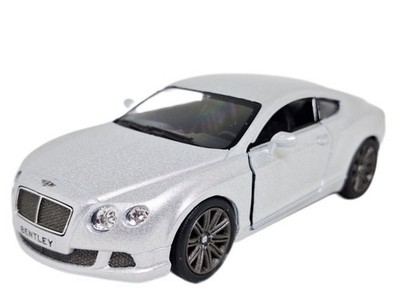Kinsmart Bentley Continental GT Speed Chrome Silver 2012 Hardtop 1/38 Scale Car