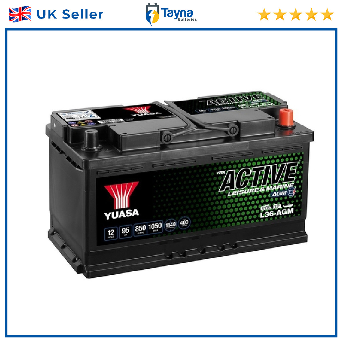 Car Battery L36-AGM Yuasa Genuine Top Quality Guaranteed New