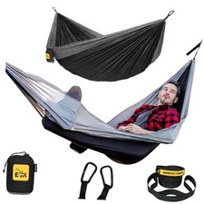 Single Hammock with Tree Straps - Lightweight Parachute Nylon for Outdoor 1