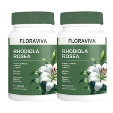 2-Pack Floraviva Rhodiola Rosea Capsules 120ct Energy Focus Mood Support