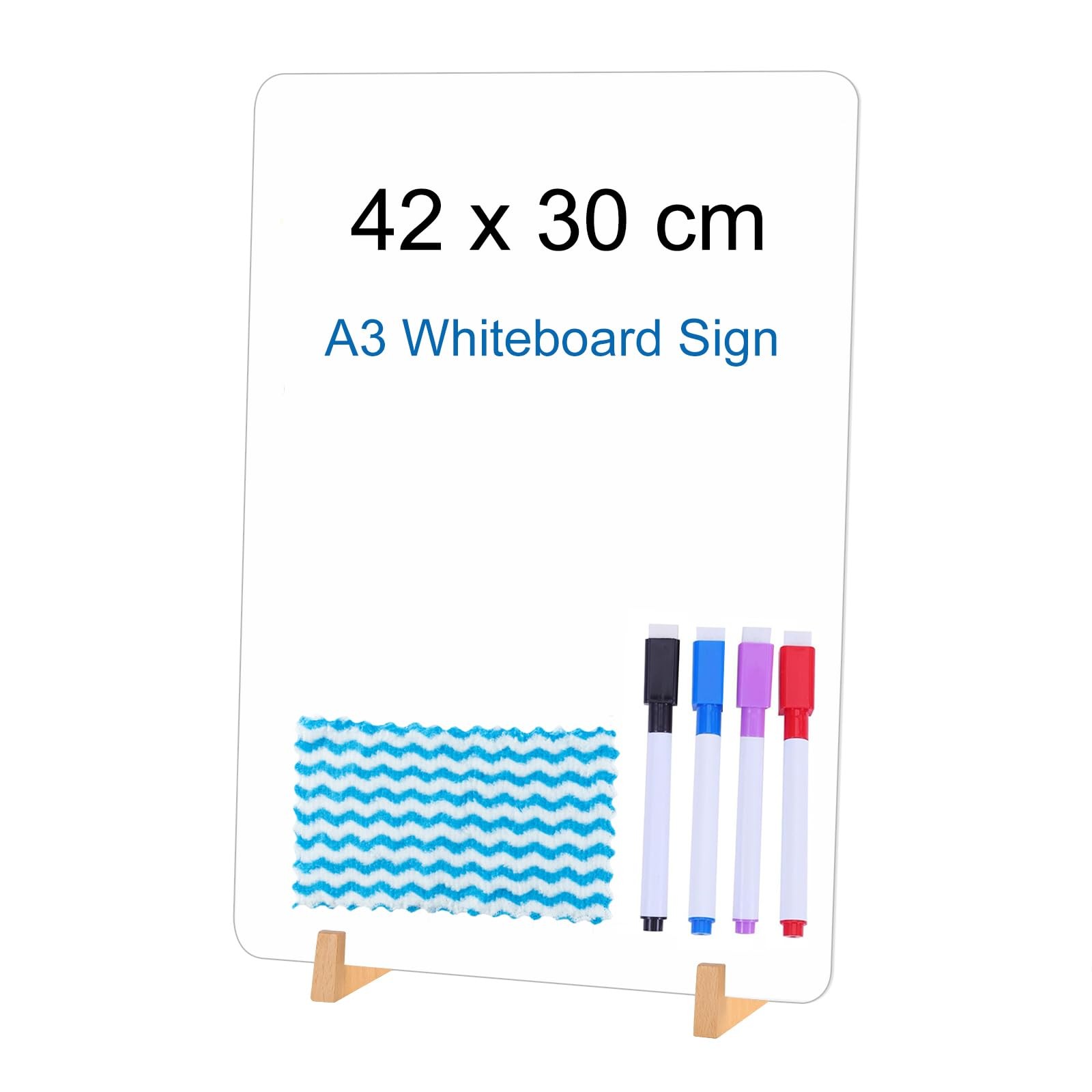 Tableau Blanc Double Face A3 à Écriture Fluide avec Supports Stables pour Bureau