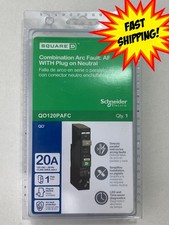 Square D QO120PAFC 20A Breaker Combination Arc Fault: AF With Plug-On Neutral