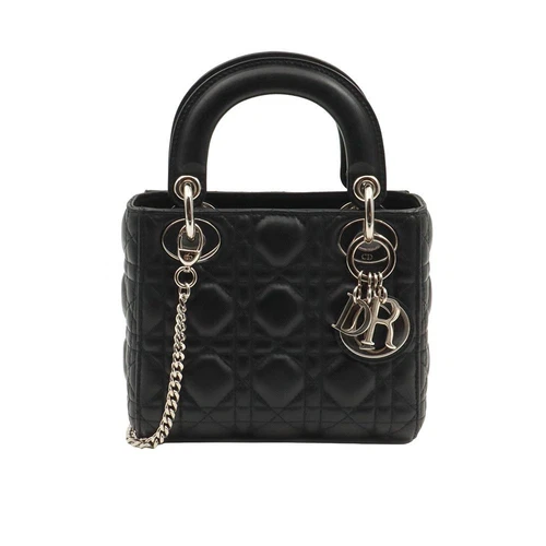 Mini femme Dior cannage noir agneau ton argent 2WAY M0505PCAL 107032601