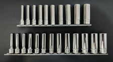 Snap-On 1/4 Drive STM Deep 6 Pt. 23 Piece Socket Set - SAE & MM with Rails