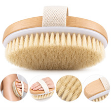 1PC Wooden Body Brush Natural Bristle Exfoliating Bath Shower Massage SPA Scrub