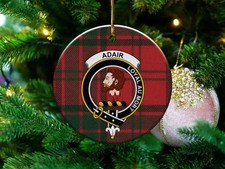 Clan Adair Crest Tartan Ceramic Ornament   Scottish