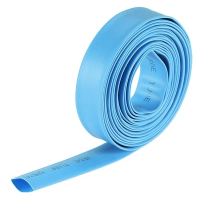 Schrumpfschlauch 10mm Drm 17mm flache Breite 2:1 Verhältnis Kabelhülse 10ft Blau - Bild 1 von 4